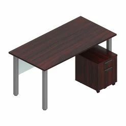 Offices To Go Superior 60" Workstation Desk Bundle, American Mahogany (TDOTG19-AML)