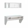 Prepac Designer Floating Desk & Hutch Set, White (WRHW-0501-2M)