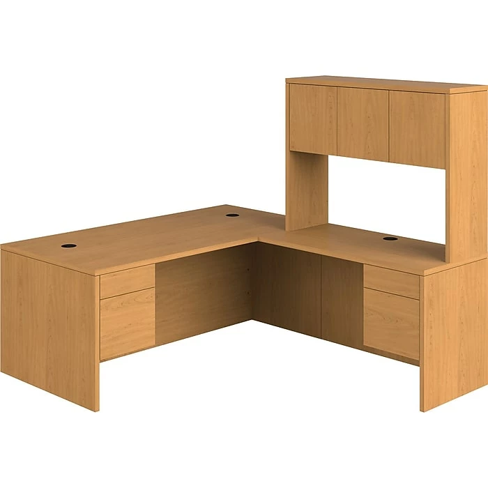 HON 10500 Series Bundle Solutions Left L-Workstation With Stack-On Storage, Harvest, 72" X 84" - Image 2