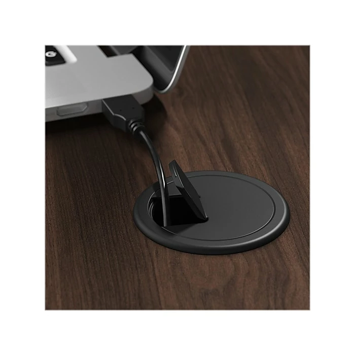 Bush Business Furniture Hybrid 72" W Computer Desk, Black Walnut (HYD272BW) - Image 5