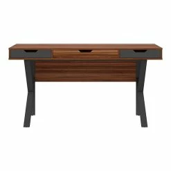 Whalen Stirling 60" Table, Natural Walnut/Charcoal Gray (SPLS-ST60D)