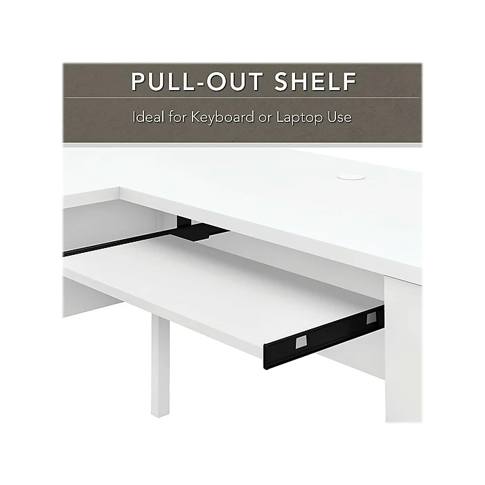 Bush Furniture Somerset 60"W L-Shaped Desk With Storage, White (WC81930K) - Image 3