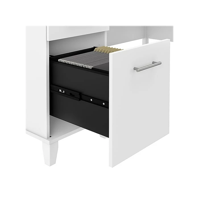 Bush Furniture Somerset 60"W L-Shaped Desk With Storage, White (WC81930K) - Image 6