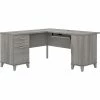 Bush Furniture Somerset 60"W L-Shaped Desk With Storage, Platinum Gray (WC81230K)