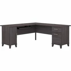 Bush Furniture Somerset 72"W L-Shaped Desk With Storage, Storm Gray (WC81510K)