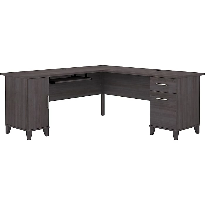 Bush Furniture Somerset 72"W L-Shaped Desk With Storage, Storm Gray (WC81510K)