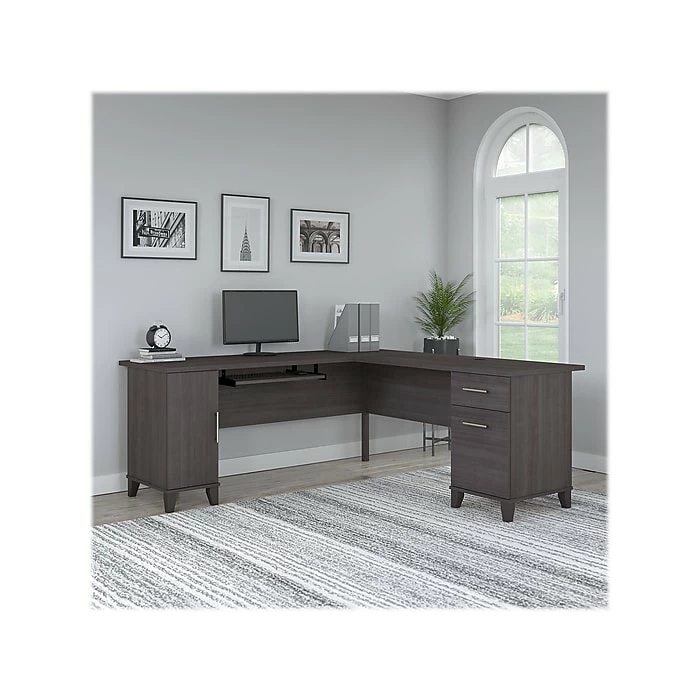 Bush Furniture Somerset 72"W L-Shaped Desk With Storage, Storm Gray (WC81510K) - Image 2