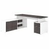 Bush Business Furniture Jamestown 71" L-Shaped Desk With Drawers, Storm Gray/White (JTN009SGWHSU)