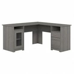 Bush Furniture Cabot 60W L Shaped Computer Desk With Storage, Modern Gray (WC31330K)