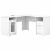 Bush Furniture Cabot 60" L-Shaped Computer Desk, White (WC31930K)