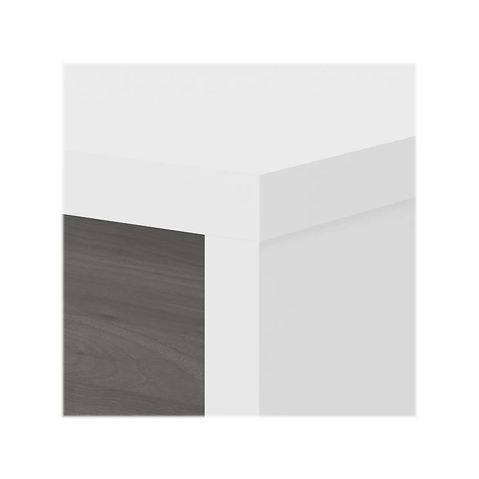 Office By Kathy Ireland® Echo 60"W L-Shaped Bow Front Desk, Pure White/Modern Gray (ECH025WHMG) - Image 6