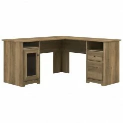 Bush Furniture Cabot 60" L-Shaped Desk, Reclaimed Pine (WC31530-03K)