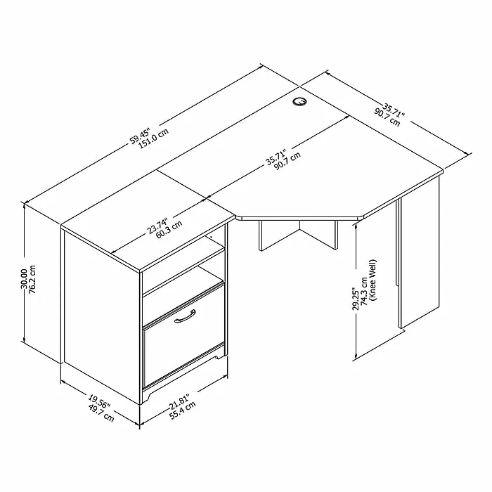 Bush Furniture Cabot 60" Corner Desk, White (WC31915K) - Image 5