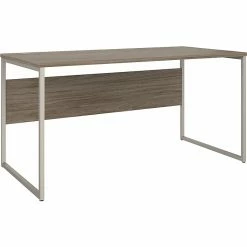 Bush Business Furniture Hybrid 60" W Computer Table Desk With Metal Legs, Modern Hickory (HYD360MH)