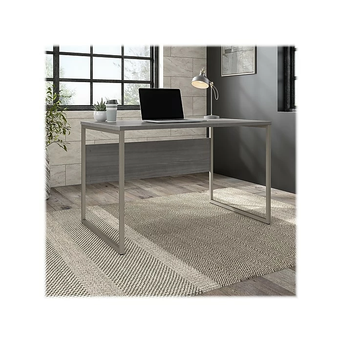 Bush Business Furniture Hybrid 48" W Computer Desk With Metal Legs, Platinum Gray (HYD248PG) - Image 2