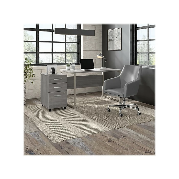 Bush Business Furniture Hybrid 48" W Computer Desk With Metal Legs, Platinum Gray (HYD248PG) - Image 8