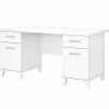 Bush Furniture Somerset 60"W Office Desk With Drawers, White (WC81928K)