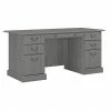Bush Furniture Saratoga 66" Executive Desk With Drawers, Modern Gray (EX45866-03K)