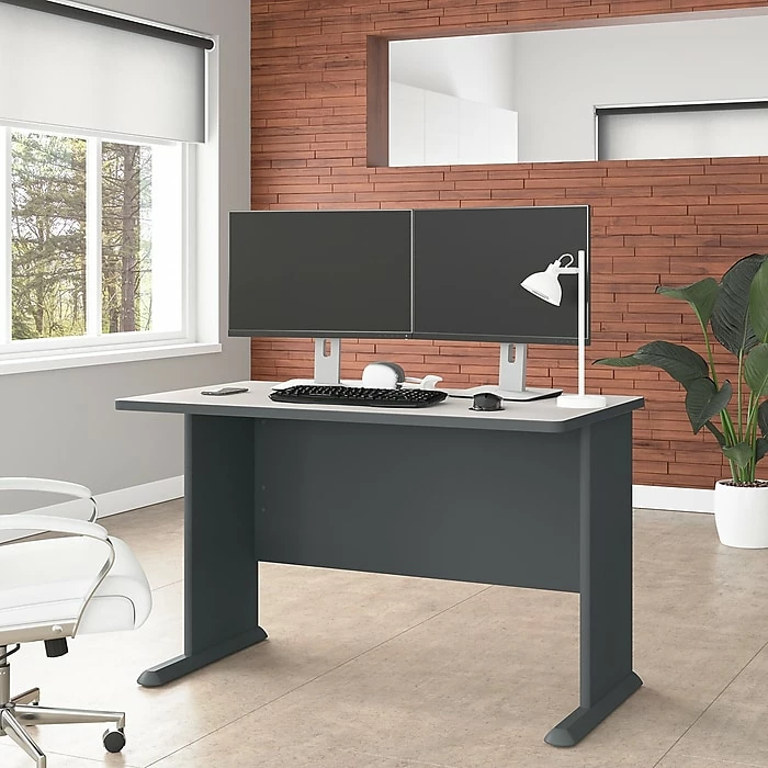 Bush Business Furniture Cubix 48W Desk, Slate/White Spectrum (WC8448A) - Image 2