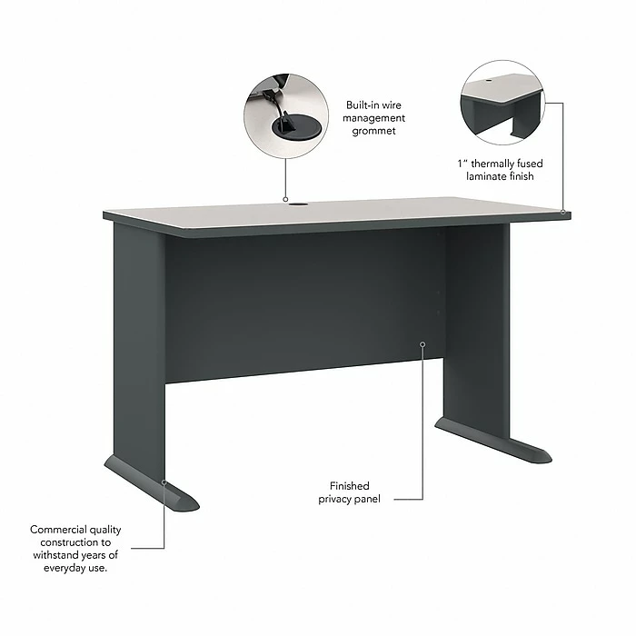 Bush Business Furniture Cubix 48W Desk, Slate/White Spectrum (WC8448A) - Image 3
