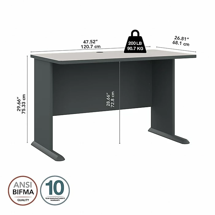 Bush Business Furniture Cubix 48W Desk, Slate/White Spectrum (WC8448A) - Image 4