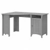 Bush Furniture Salinas 55"W Corner Desk With Storage Cabinet, Cape Cod Gray (SAD155CG-03)