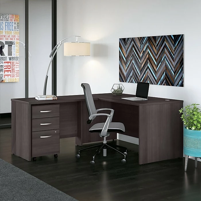 Bush Business Furniture Studio C 60"W L-Shaped Desk With 42"W Return, Storm Gray (STC050SG) - Image 5