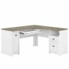 Bush Furniture Fairview 60" L-Shaped Desk With Drawers And Storage Cabinet, Shiplap Gray/Pure White (WC53630-03K)
