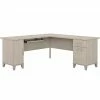 Bush Furniture Somerset 72" L-Shaped Desk With Storage, Sand Oak (WC81110K)
