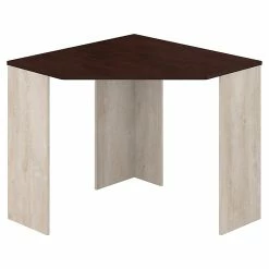 Bush Furniture Townhill 34" Corner Desk, Washed Gray/Madison Cherry (TND134WM2-03)