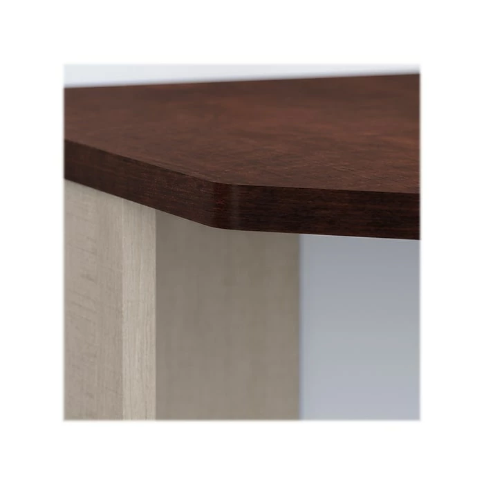 Bush Furniture Townhill 34" Corner Desk, Washed Gray/Madison Cherry (TND134WM2-03) - Image 4