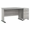 Bush Business Furniture Studio A 48"W Computer Desk With 3-Drawer Mobile File Cabinet, Platinum Gray (STA001PGSU)