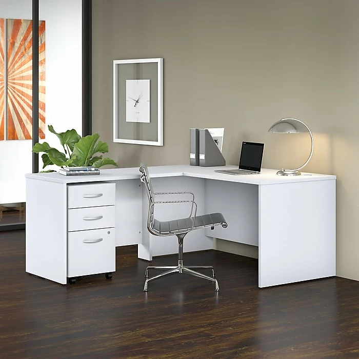 Bush Business Furniture Studio C 60"W L-Shaped Desk With 42"W Return, White (STC050WH) - Image 5
