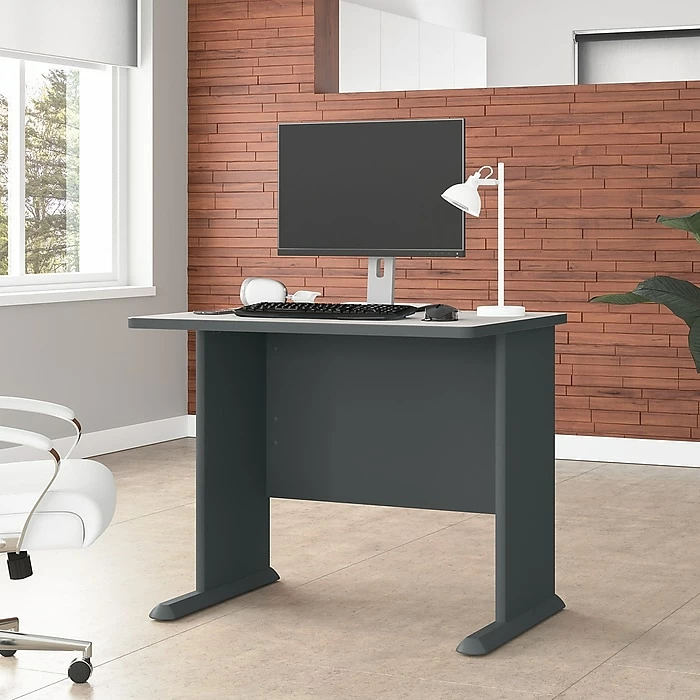 Bush Business Furniture Cubix 36W Desk, Slate/White Spectrum (WC8436A) - Image 2