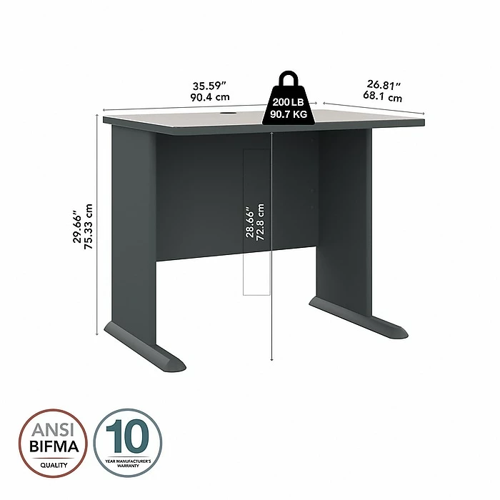 Bush Business Furniture Cubix 36W Desk, Slate/White Spectrum (WC8436A) - Image 4