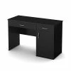 South Shore Axess 47'' Rectangular Laminate Contemporary Corner Desk, Pure Black (7270070)