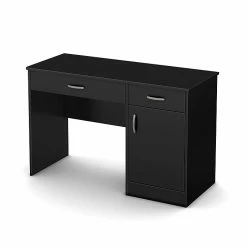 South Shore Axess 47'' Rectangular Laminate Contemporary Corner Desk, Pure Black (7270070)