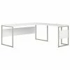 Bush Business Furniture Hybrid 72" L-Shaped Table Desk With Metal Legs, White (HYB026WH)