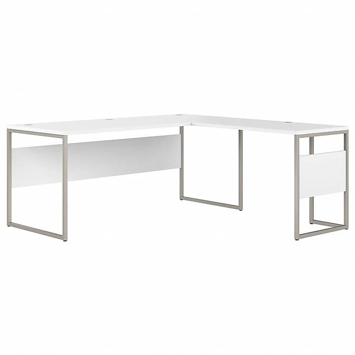 Bush Business Furniture Hybrid 72" L-Shaped Table Desk With Metal Legs, White (HYB026WH)
