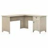 Bush Furniture Salinas L Shaped Desk With Storage, Antique White (SAD160AW-03)