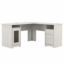 Bush Furniture Cabot 60"W L-Shaped Desk, Linen White Oak (WC31130-03K)