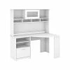 Bush Furniture Cabot 60" Corner Desk With Hutch, White (CAB008WHN)