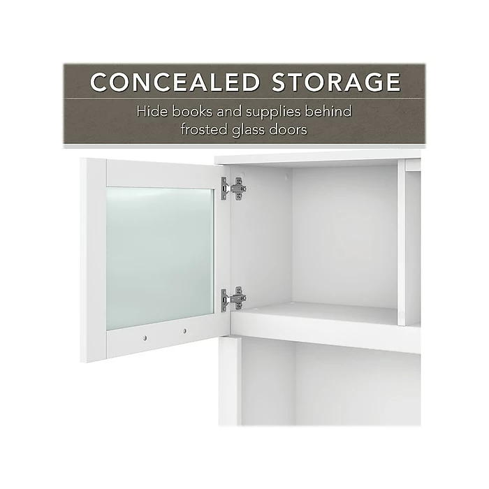 Bush Furniture Somerset 72"W L-Shaped Desk With Hutch And Lateral File Cabinet, White (SET009WH) - Image 4