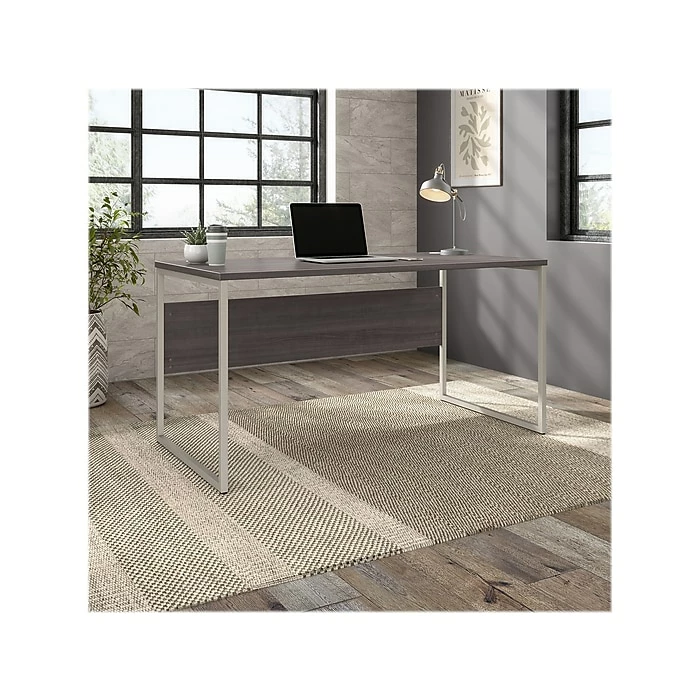 Bush Business Furniture Hybrid 60" W Computer Table Desk With Metal Legs, Storm Gray (HYD360SG) - Image 2