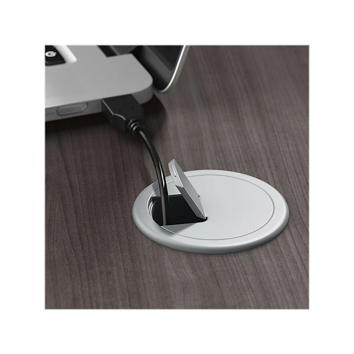 Bush Business Furniture Hybrid 60" W Computer Table Desk With Metal Legs, Storm Gray (HYD360SG) - Image 5