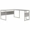 Bush Business Furniture Hybrid 60" L-Shaped Table Desk, Platinum Gray (HYB027PG)