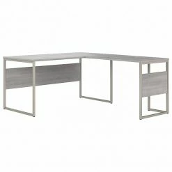 Bush Business Furniture Hybrid 60" L-Shaped Table Desk, Platinum Gray (HYB027PG)