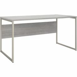 Bush Business Furniture Hybrid 60" W Computer Table Desk With Metal Legs, Platinum Gray (HYD360PG)