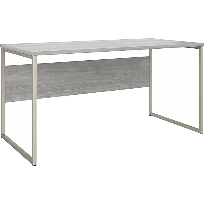 Bush Business Furniture Hybrid 60" W Computer Table Desk With Metal Legs, Platinum Gray (HYD360PG)