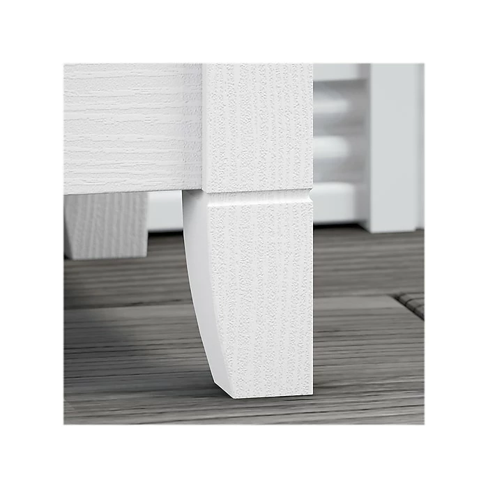 Bush Furniture Key West 60" L-Shaped Desk With Lateral File Cabinet, Pure White Oak (KWS014WT) - Image 7